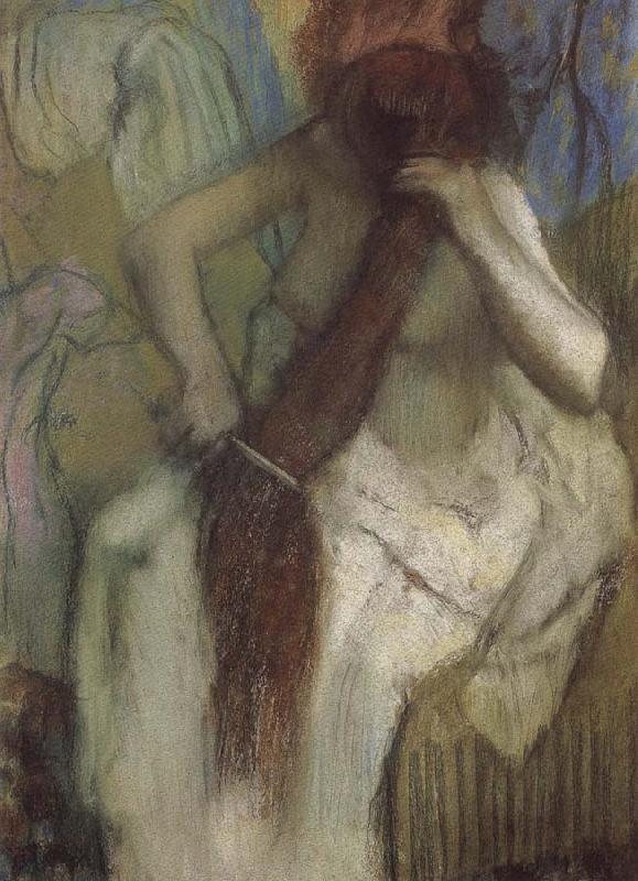 Edgar Degas The woman doing up her hair oil painting image